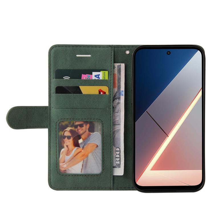 For Xiaomi POCO M7 4G 169mm Dual-color Splicing Flip Leather Phone Case