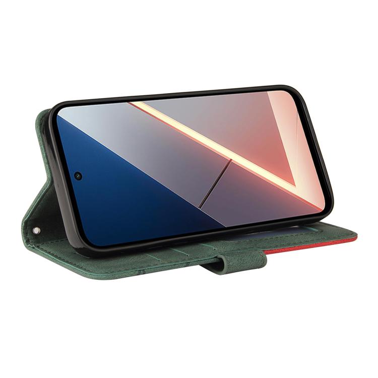 For Xiaomi POCO M7 4G 169mm Dual-color Splicing Flip Leather Phone Case
