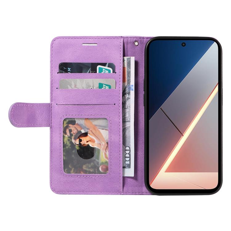 For Xiaomi POCO M7 4G 169mm Dual-color Splicing Flip Leather Phone Case