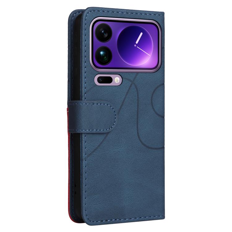 For Xiaomi 17 Pro Max Dual-color Splicing Flip Leather Phone Case