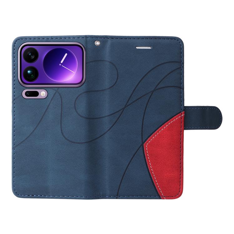 For Xiaomi 17 Pro Max Dual-color Splicing Flip Leather Phone Case
