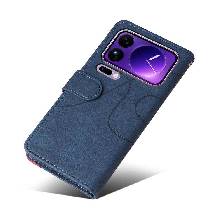For Xiaomi 17 Pro Max Dual-color Splicing Flip Leather Phone Case