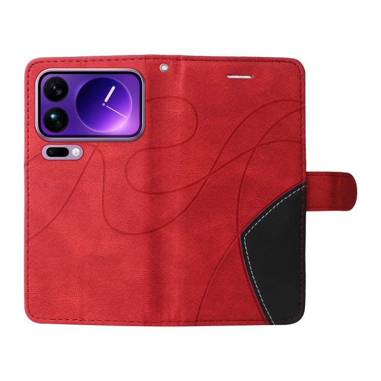 For Xiaomi 17 Pro Max Dual-color Splicing Flip Leather Phone Case