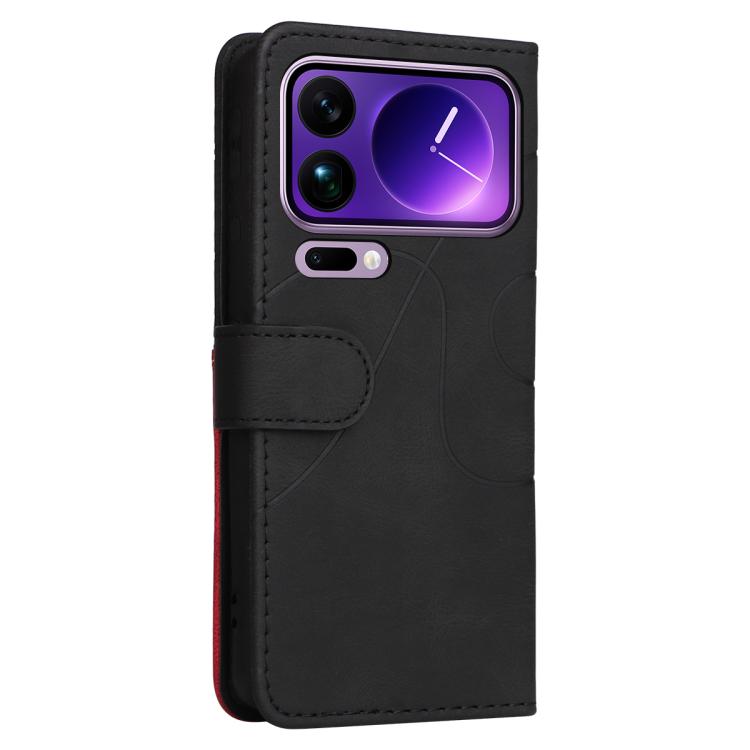 For Xiaomi 17 Pro Max Dual-color Splicing Flip Leather Phone Case