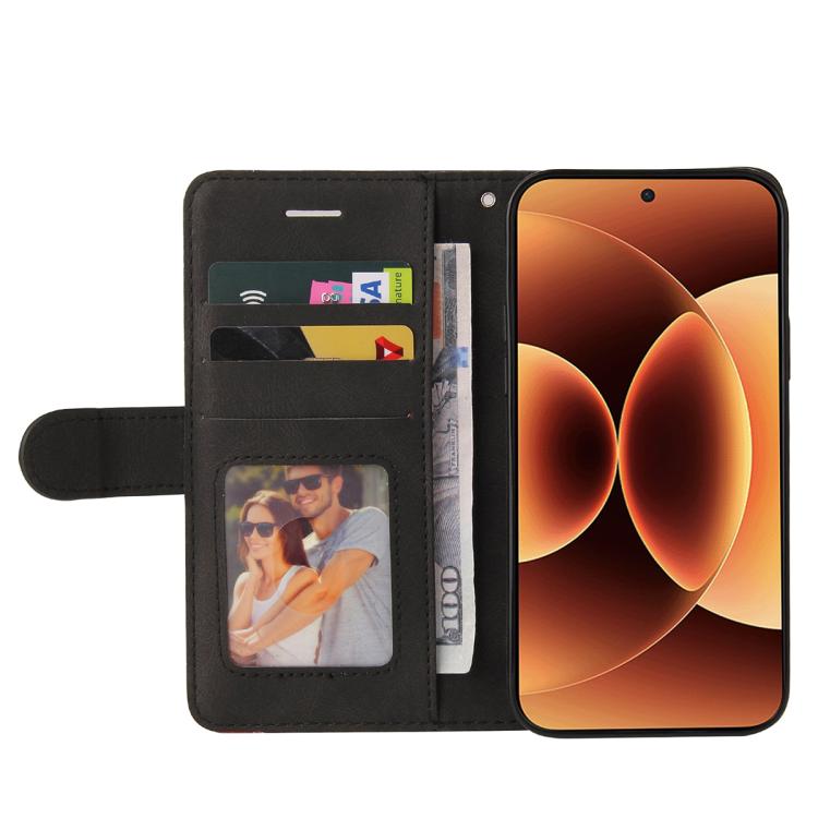 For Xiaomi 17 Pro Max Dual-color Splicing Flip Leather Phone Case