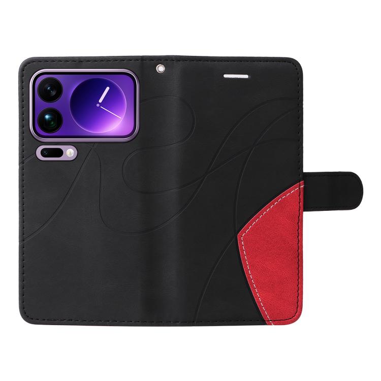 For Xiaomi 17 Pro Max Dual-color Splicing Flip Leather Phone Case