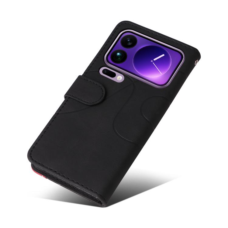 For Xiaomi 17 Pro Max Dual-color Splicing Flip Leather Phone Case