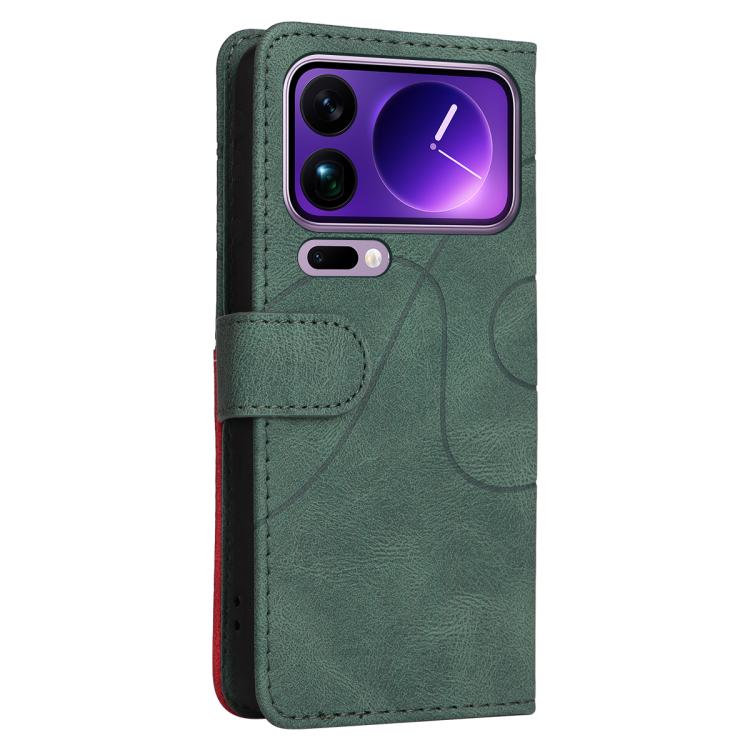 For Xiaomi 17 Pro Max Dual-color Splicing Flip Leather Phone Case