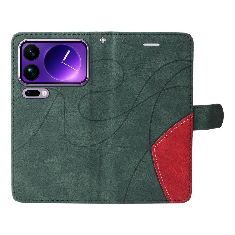 For Xiaomi 17 Pro Max Dual-color Splicing Flip Leather Phone Case