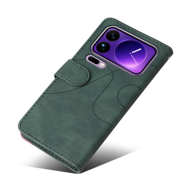 For Xiaomi 17 Pro Max Dual-color Splicing Flip Leather Phone Case