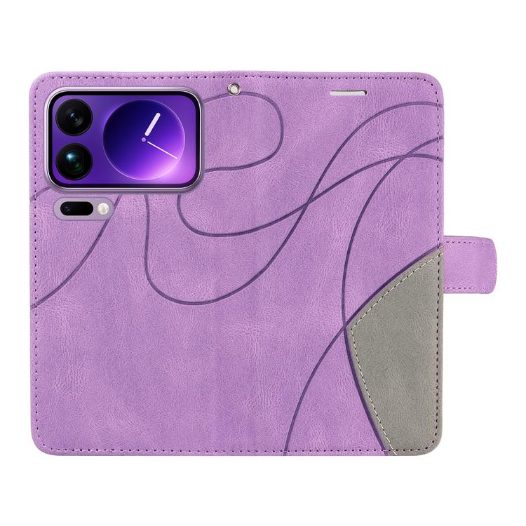 For Xiaomi 17 Pro Max Dual-color Splicing Flip Leather Phone Case