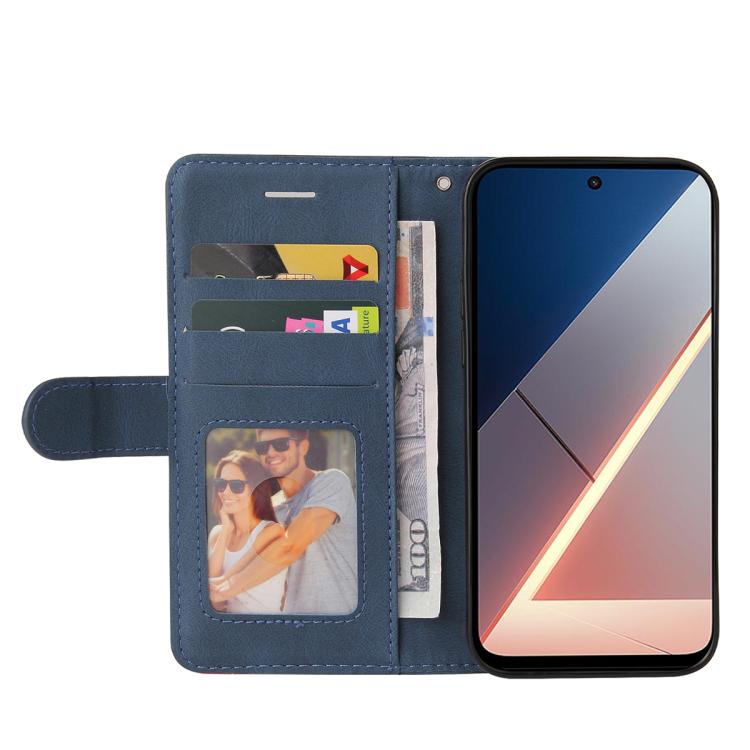 For Xiaomi Poco M7 4G 171mm Dual-color Splicing Flip Leather Phone Case