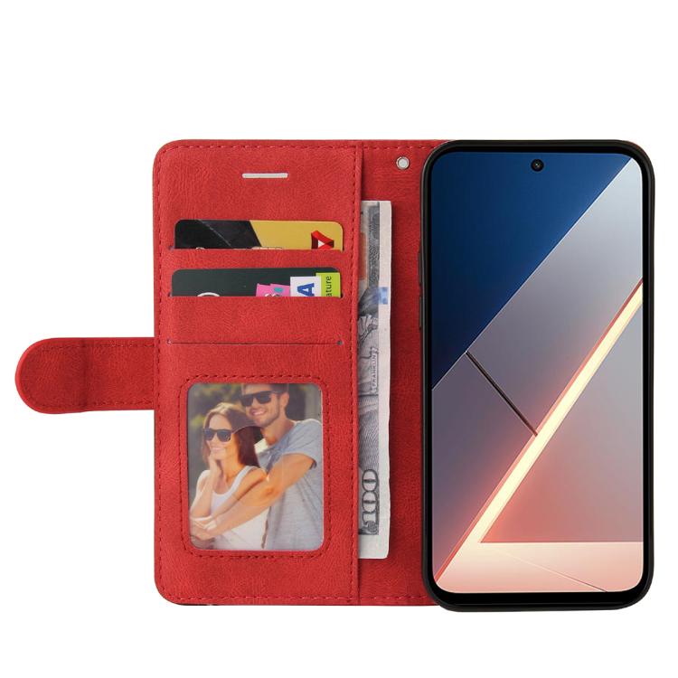 For Xiaomi Poco M7 4G 171mm Dual-color Splicing Flip Leather Phone Case
