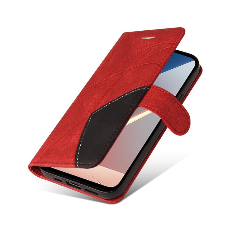 For Xiaomi Poco M7 4G 171mm Dual-color Splicing Flip Leather Phone Case