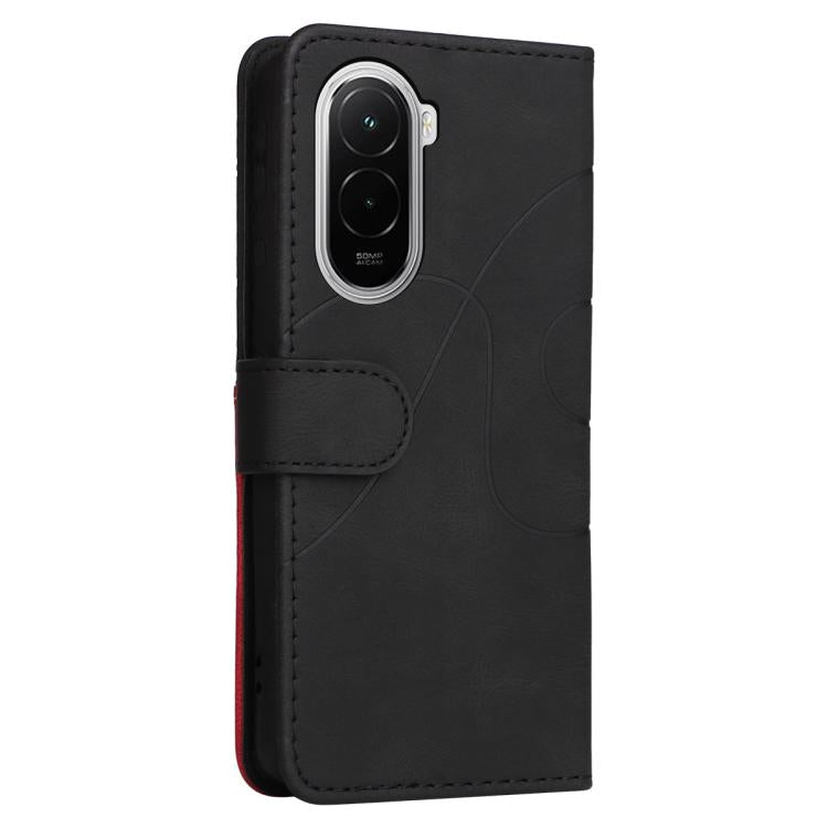 For Xiaomi Poco M7 4G 171mm Dual-color Splicing Flip Leather Phone Case