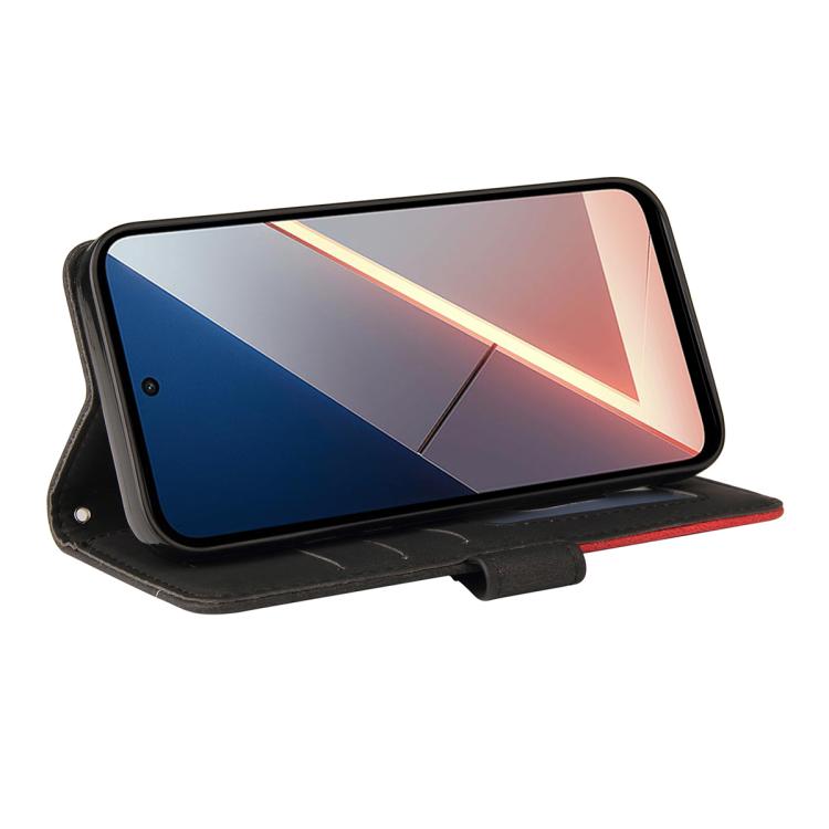 For Xiaomi Poco M7 4G 171mm Dual-color Splicing Flip Leather Phone Case