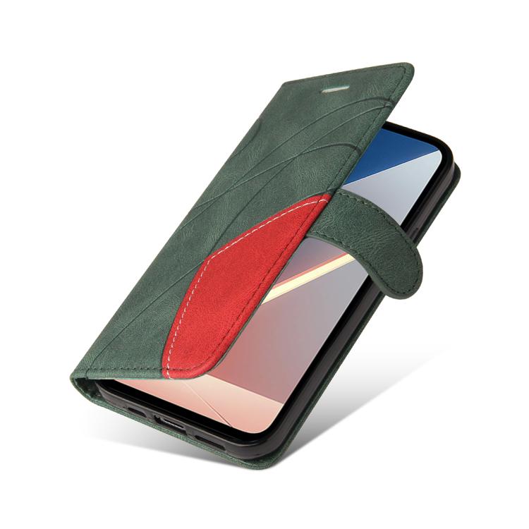 For Xiaomi Poco M7 4G 171mm Dual-color Splicing Flip Leather Phone Case