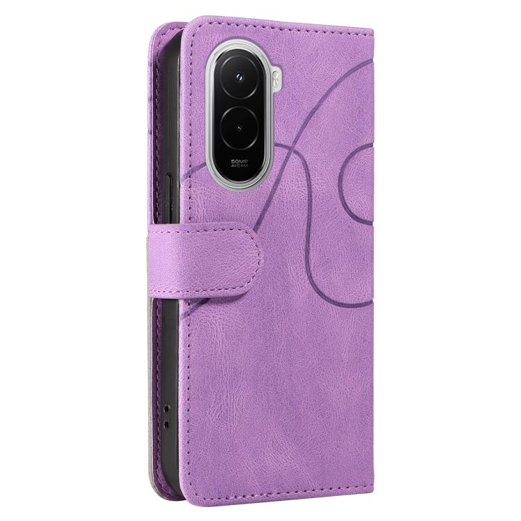 For Xiaomi Poco M7 4G 171mm Dual-color Splicing Flip Leather Phone Case