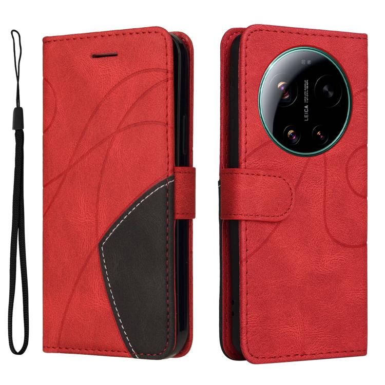 For Xiaomi 17 Ultra Dual-color Splicing Flip Leather Phone Case