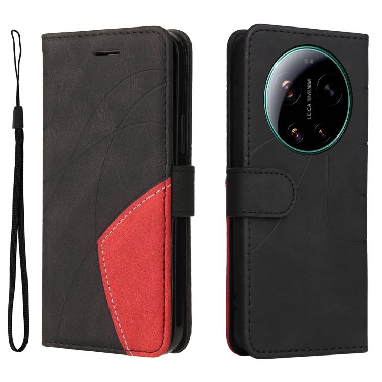 For Xiaomi 17 Ultra Dual-color Splicing Flip Leather Phone Case