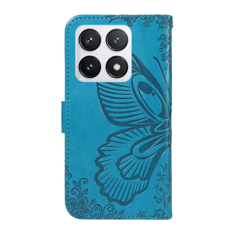 For Xiaomi 14T Pro Swallowtail Butterfly Embossed Leather Phone Case