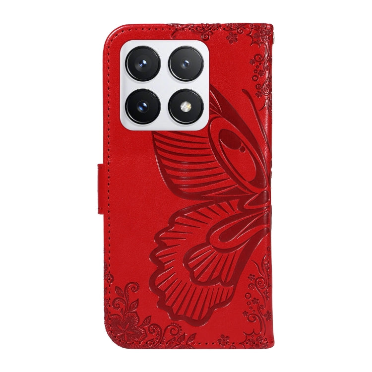 For Xiaomi 14T Pro Swallowtail Butterfly Embossed Leather Phone Case