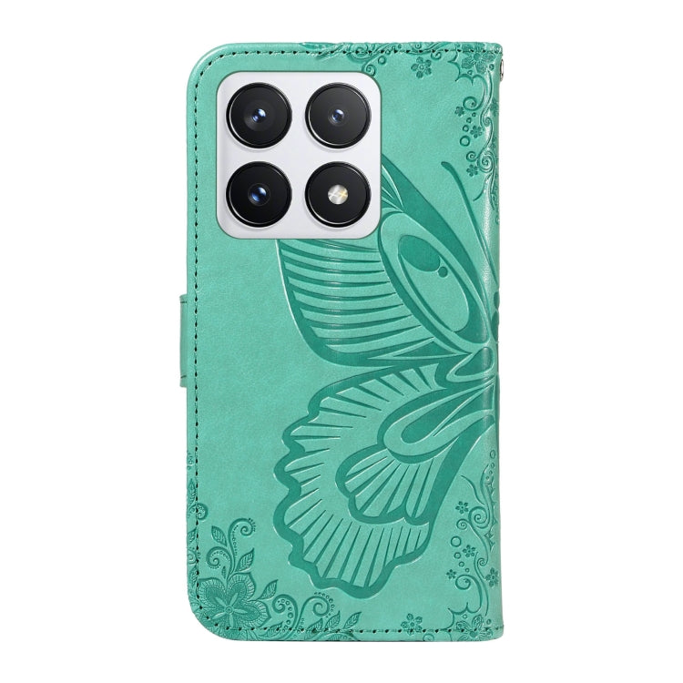 For Xiaomi 14T Pro Swallowtail Butterfly Embossed Leather Phone Case