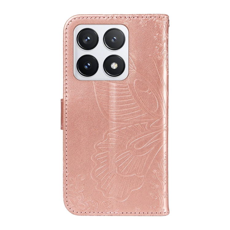 For Xiaomi 14T Pro Swallowtail Butterfly Embossed Leather Phone Case