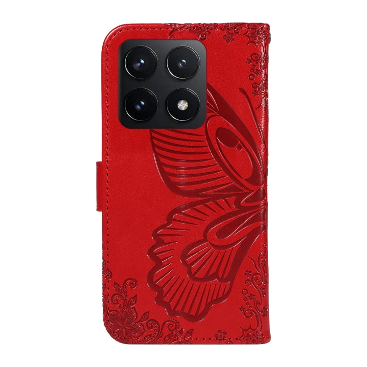 For Xiaomi 14T Swallowtail Butterfly Embossed Leather Phone Case