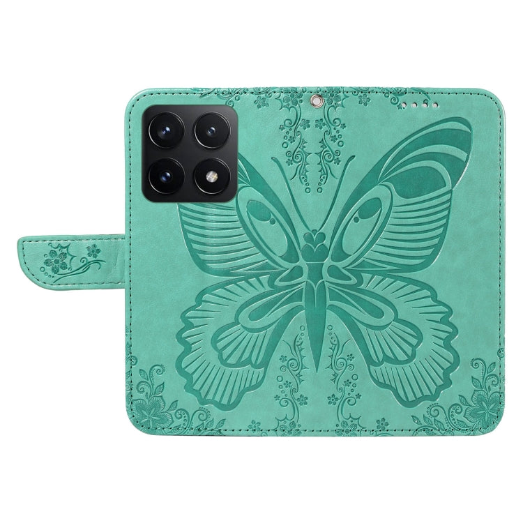 For Xiaomi 14T Swallowtail Butterfly Embossed Leather Phone Case