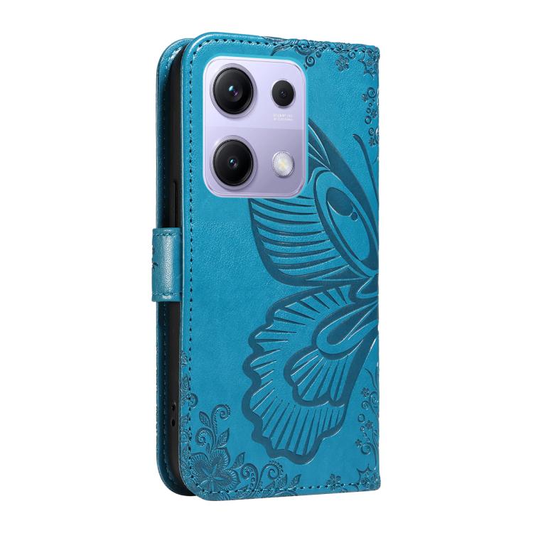 For Xiaomi Poco M6 Pro 4G Global Swallowtail Butterfly Embossed Leather Phone Case