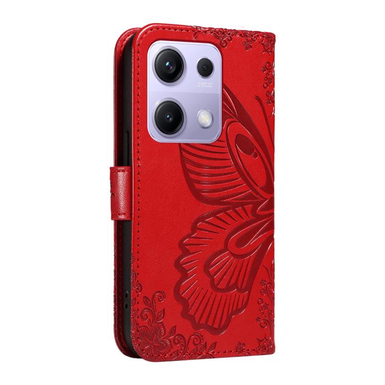 For Xiaomi Poco M6 Pro 4G Global Swallowtail Butterfly Embossed Leather Phone Case