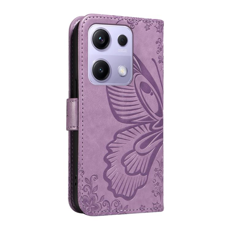 For Xiaomi Poco M6 Pro 4G Global Swallowtail Butterfly Embossed Leather Phone Case