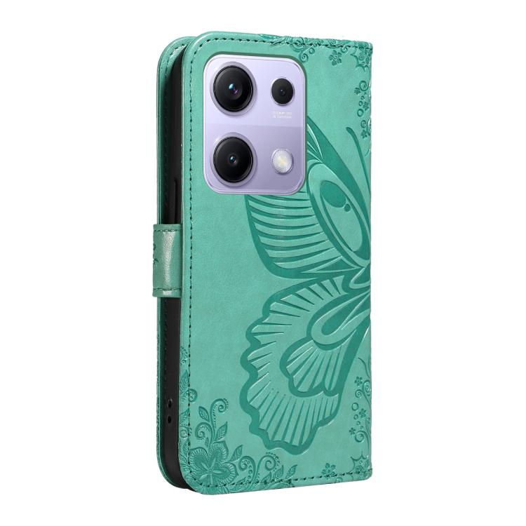 For Xiaomi Poco M6 Pro 4G Global Swallowtail Butterfly Embossed Leather Phone Case