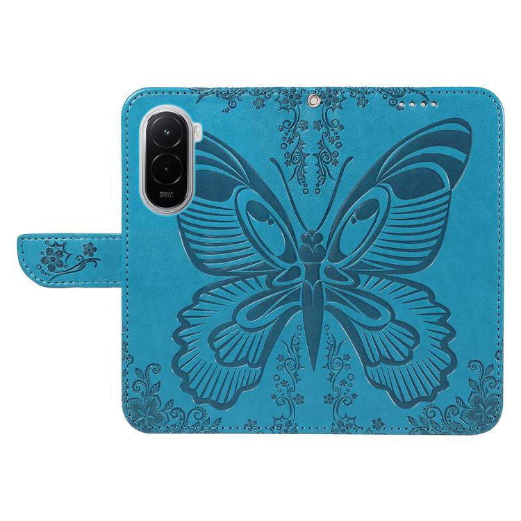 For Xiaomi Poco M7 4G 169mm Swallowtail Butterfly Embossed Leather Phone Case