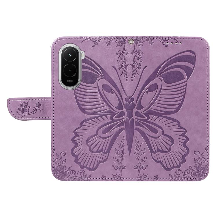 For Xiaomi Poco M7 4G 169mm Swallowtail Butterfly Embossed Leather Phone Case
