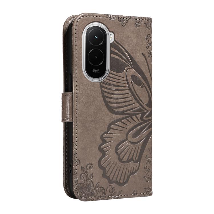 For Xiaomi Poco M7 4G 169mm Swallowtail Butterfly Embossed Leather Phone Case