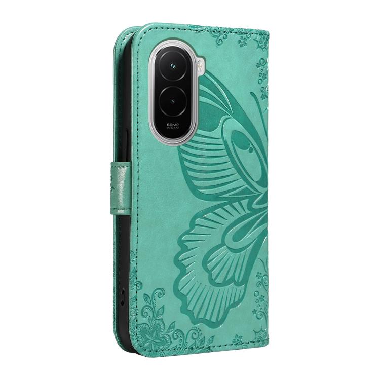 For Xiaomi Poco M7 4G 169mm Swallowtail Butterfly Embossed Leather Phone Case