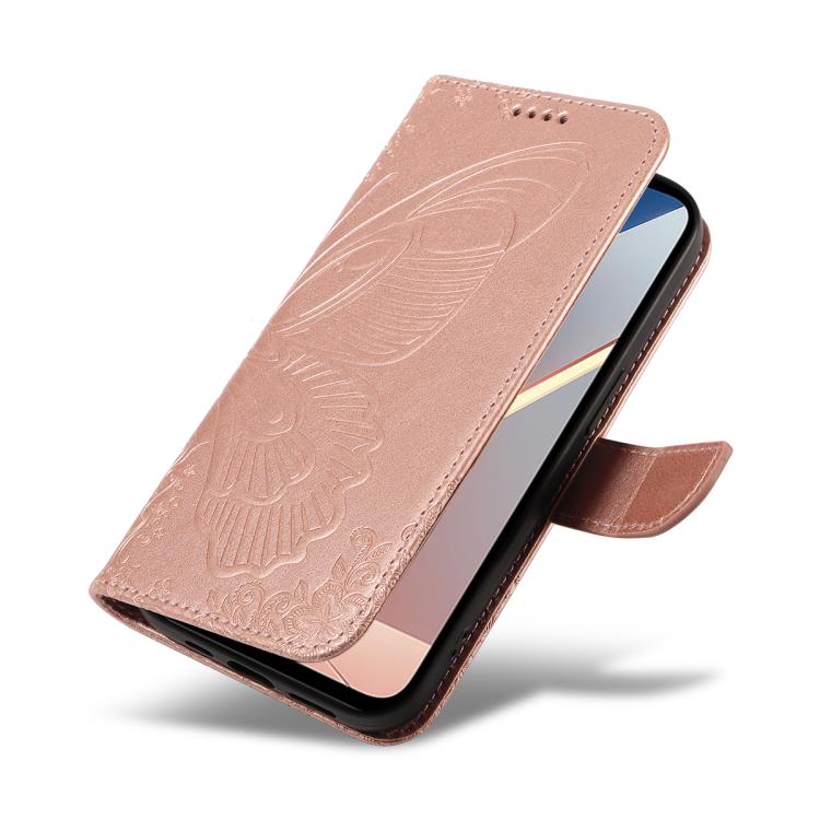 For Xiaomi Poco M7 4G 169mm Swallowtail Butterfly Embossed Leather Phone Case