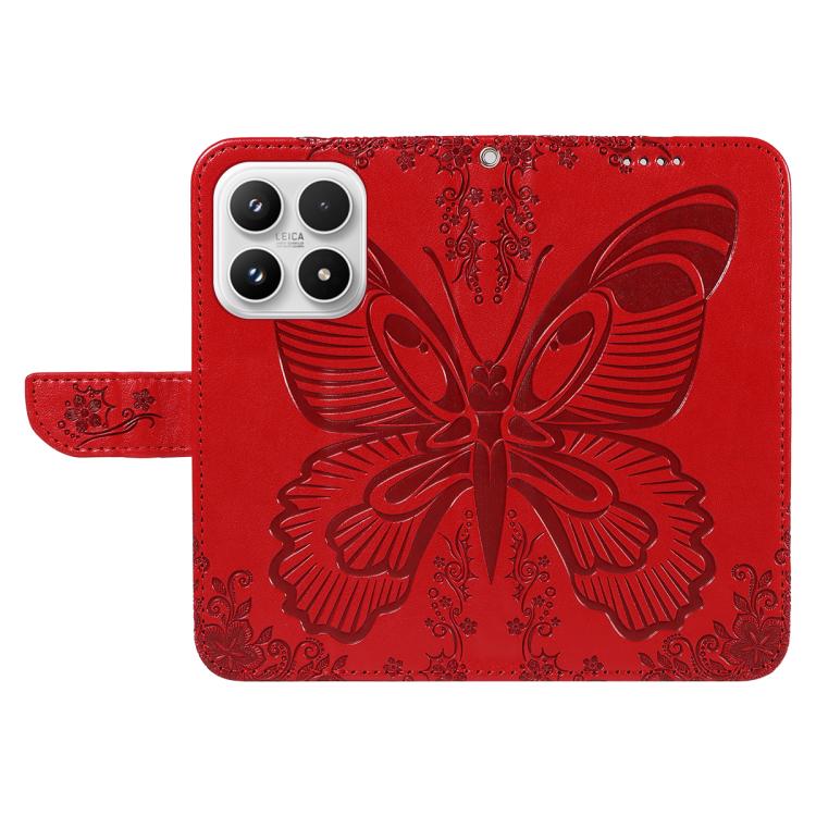 For Xiaomi 17 Swallowtail Butterfly Embossed Leather Phone Case