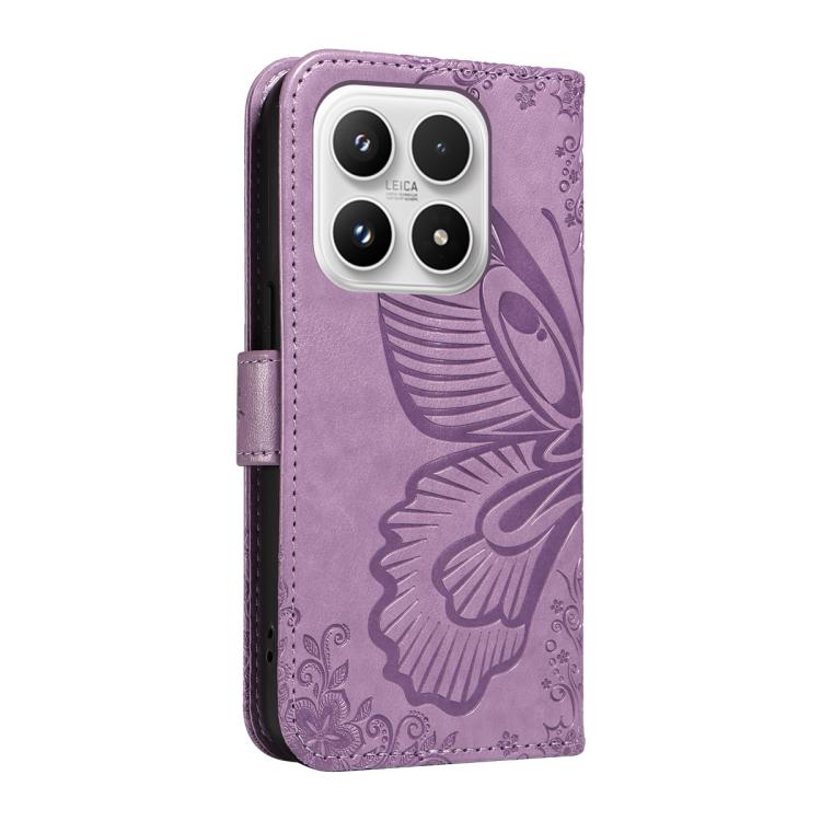 For Xiaomi 17 Swallowtail Butterfly Embossed Leather Phone Case