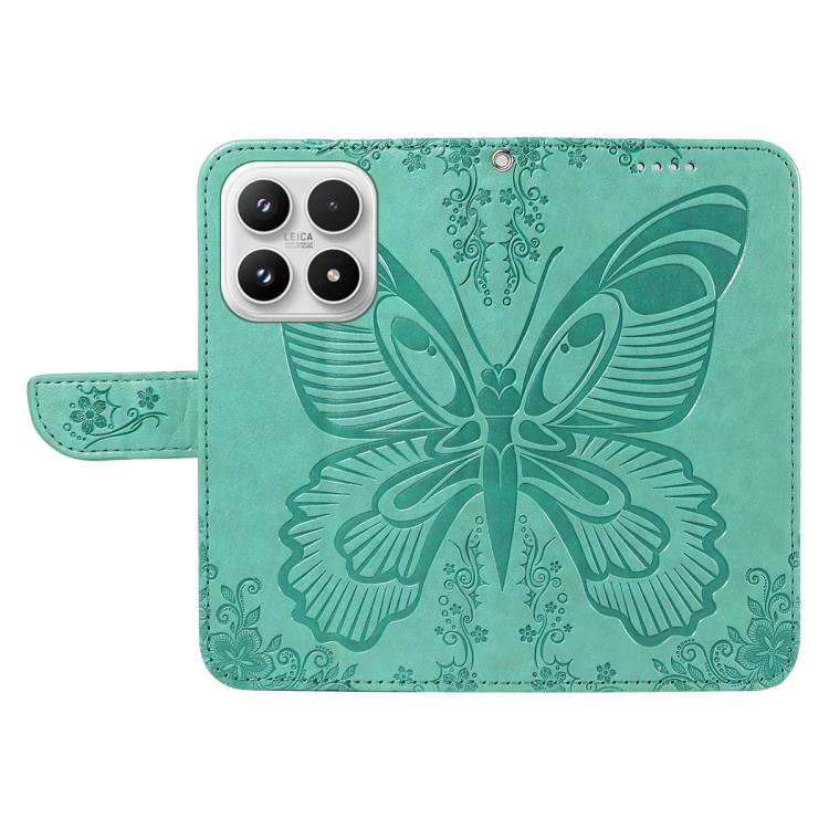 For Xiaomi 17 Swallowtail Butterfly Embossed Leather Phone Case