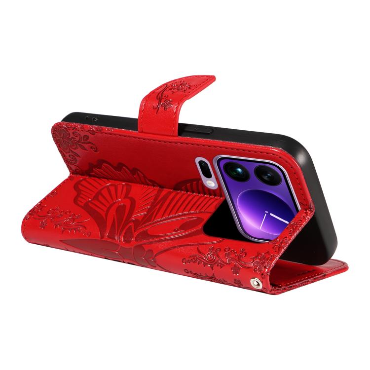 For Xiaomi 17 Pro Max Swallowtail Butterfly Embossed Leather Phone Case