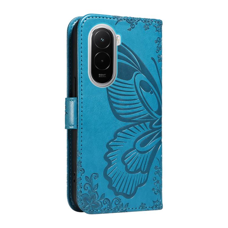 For Xiaomi Poco M7 4G 171mm Swallowtail Butterfly Embossed Leather Phone Case