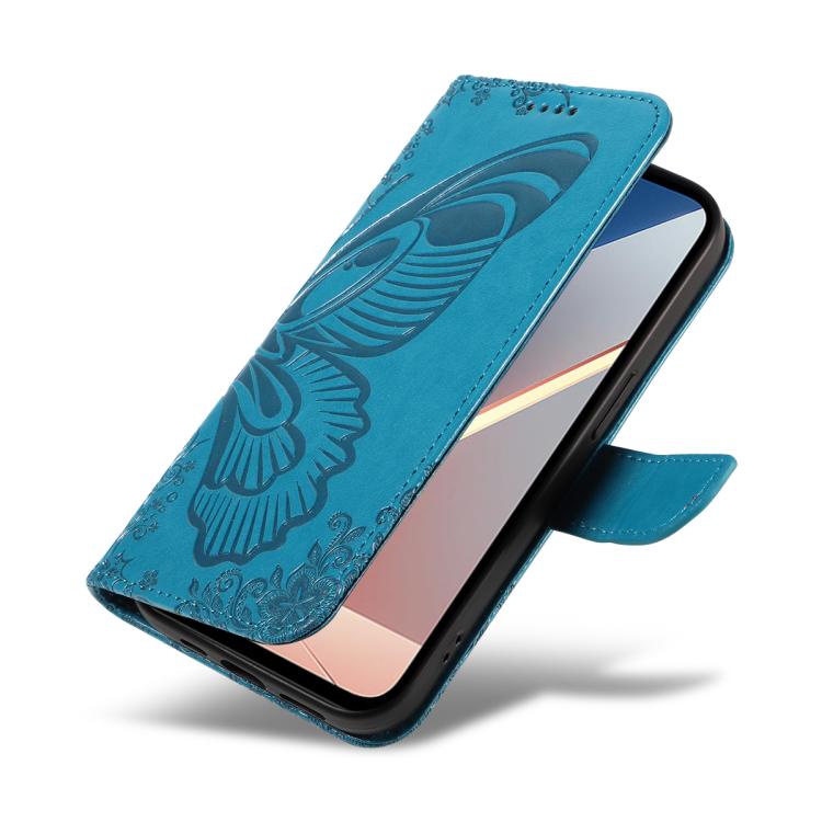 For Xiaomi Poco M7 4G 171mm Swallowtail Butterfly Embossed Leather Phone Case