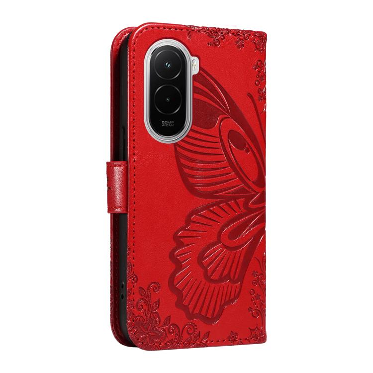 For Xiaomi Poco M7 4G 171mm Swallowtail Butterfly Embossed Leather Phone Case