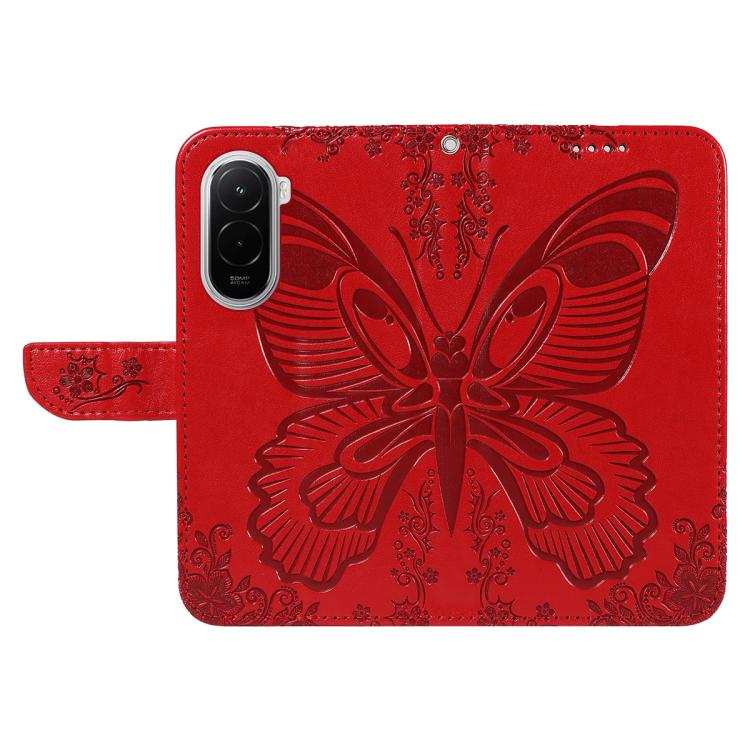 For Xiaomi Poco M7 4G 171mm Swallowtail Butterfly Embossed Leather Phone Case