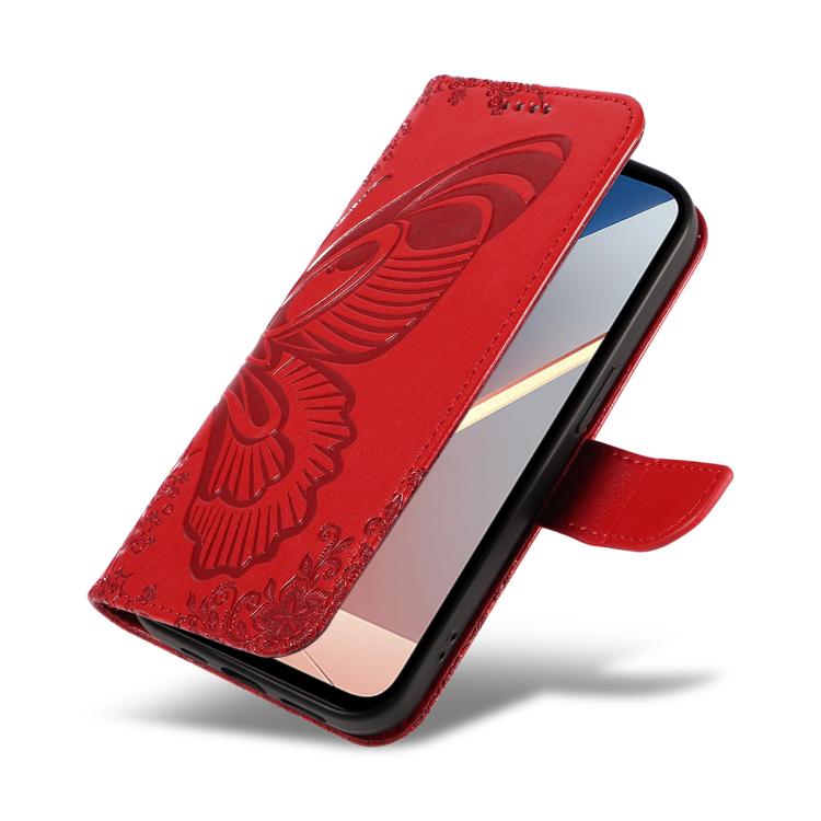 For Xiaomi Poco M7 4G 171mm Swallowtail Butterfly Embossed Leather Phone Case