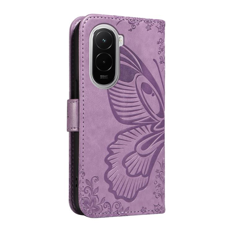 For Xiaomi Poco M7 4G 171mm Swallowtail Butterfly Embossed Leather Phone Case