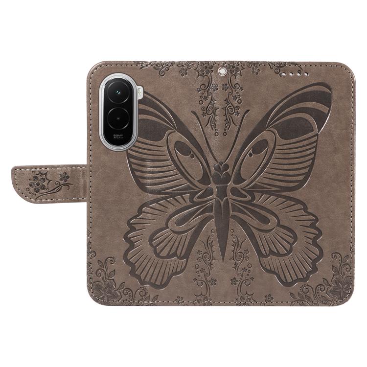 For Xiaomi Poco M7 4G 171mm Swallowtail Butterfly Embossed Leather Phone Case